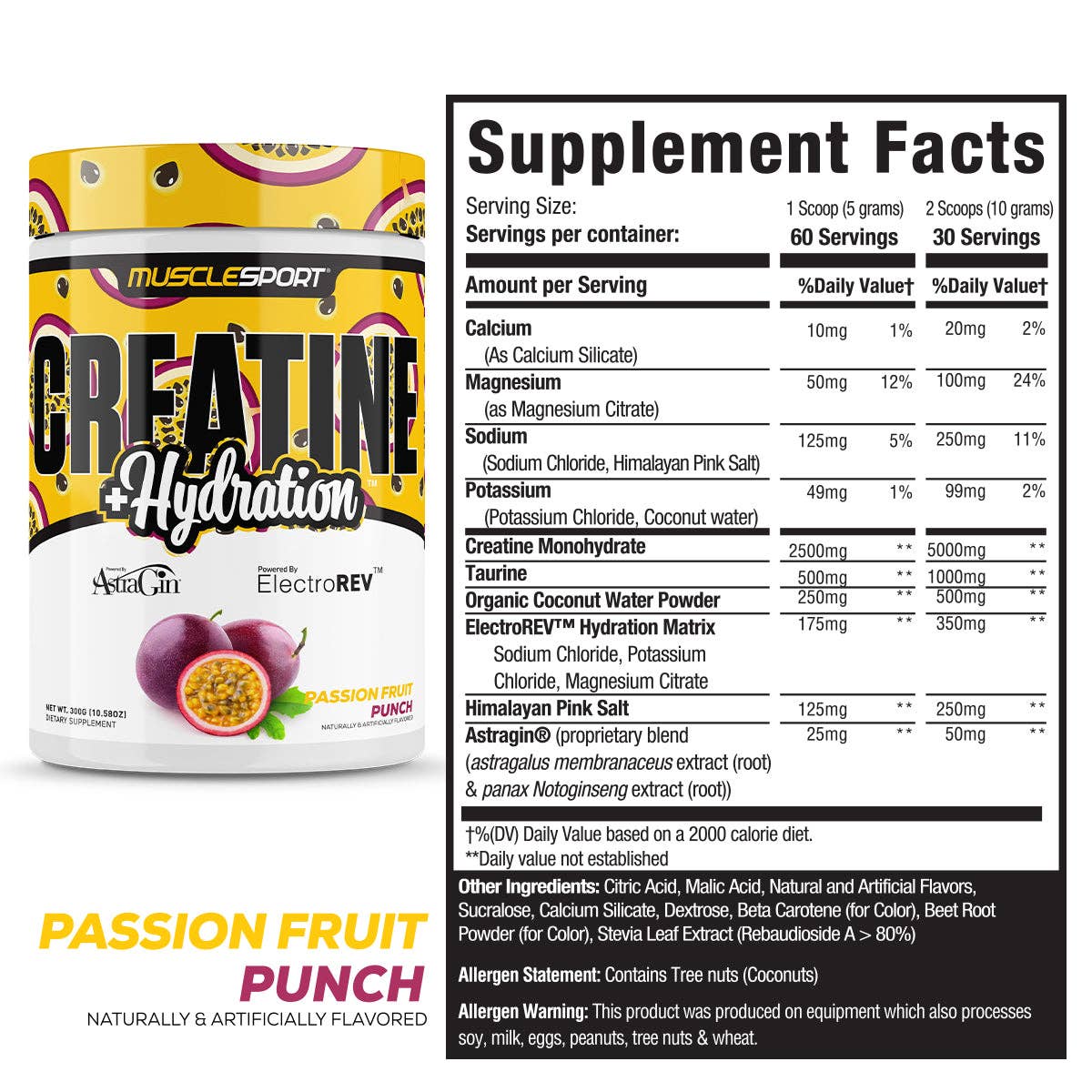 Creatine + Hydration™ 300 Grams: Passion Fruit Punch