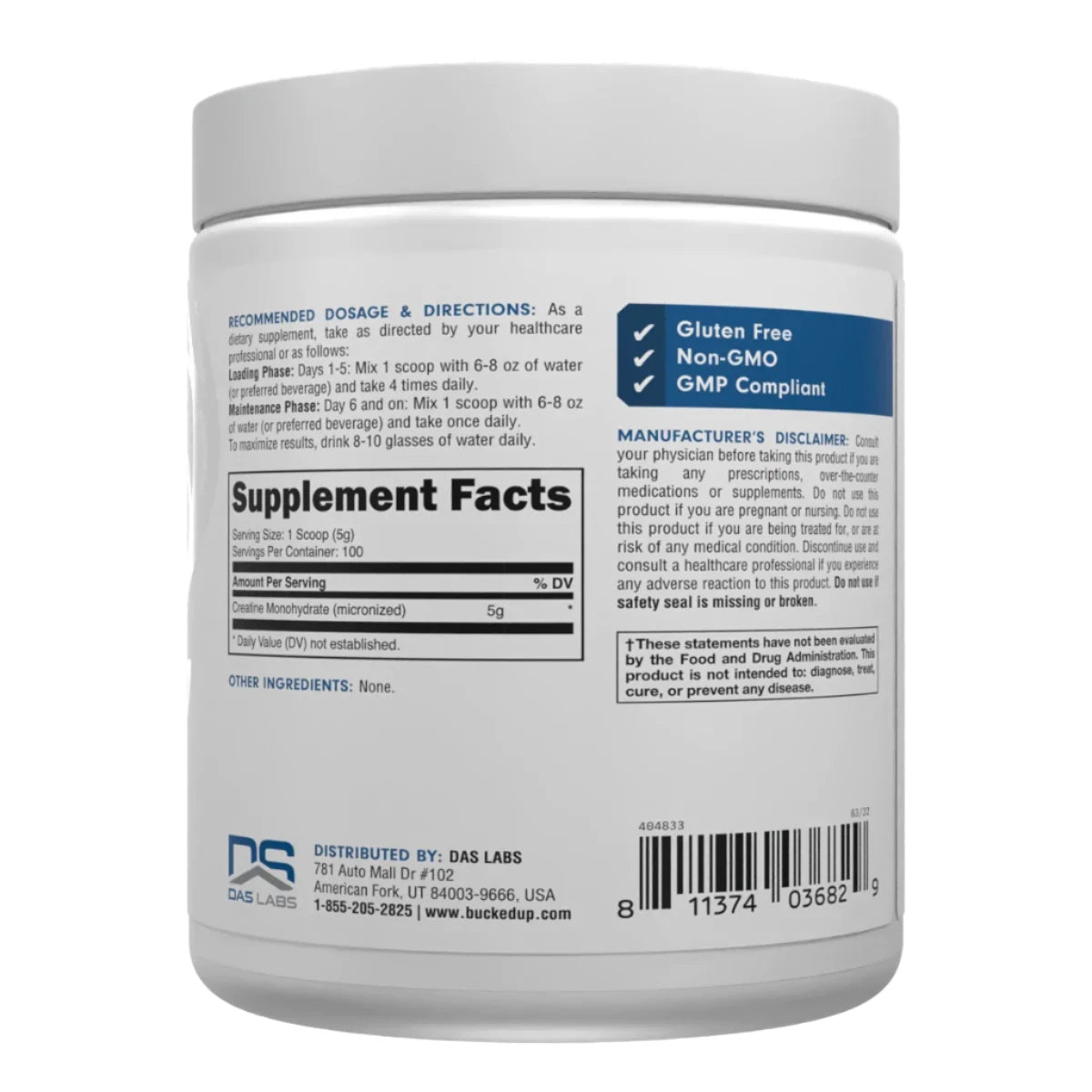 Bucked Up Creatine Monohydrate 50srv