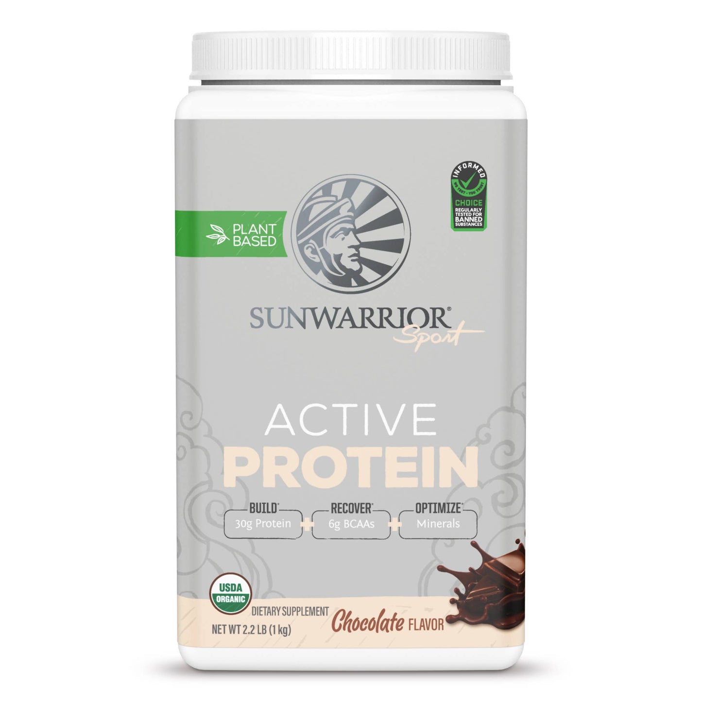 Sunwarrior Chocolate Active Whey Protein - Plant-Based, Gluten-Free