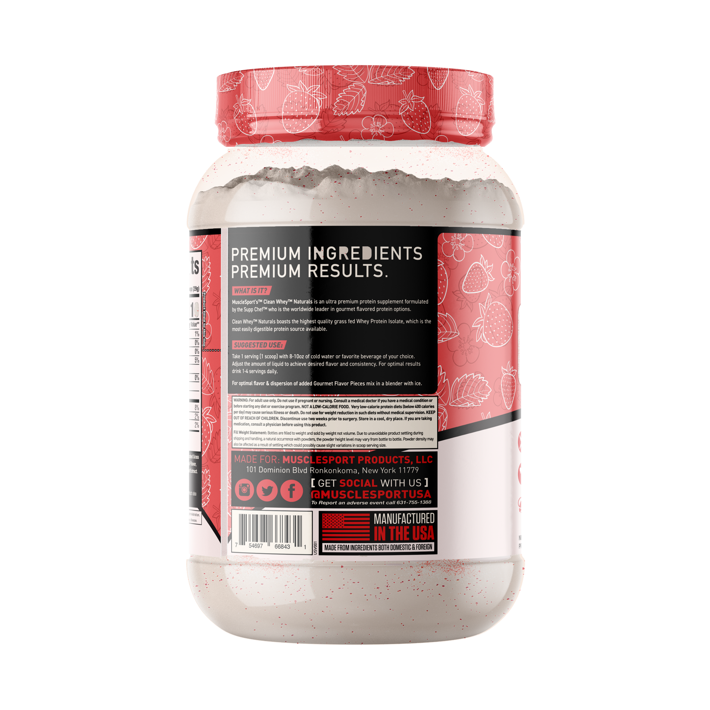 Clean Whey - Grass Fed Whey Protein Isolate: Strawberry Ice Cream