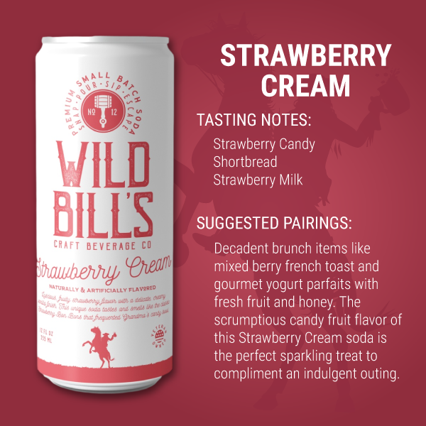 Wild Bill's Strawberry Cream - Premium Cane Sugar Soda