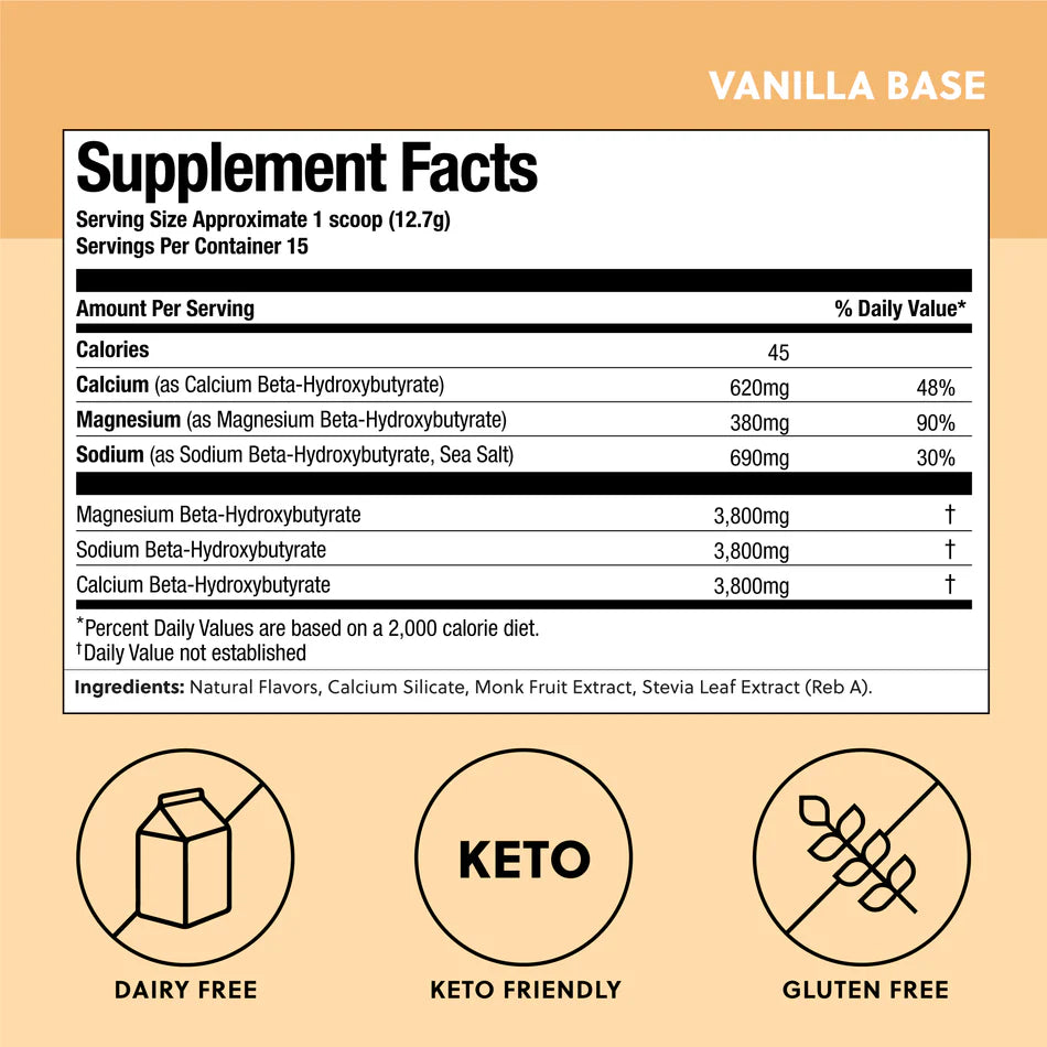 Perfect Keto Base Ketones Vanilla 15svg