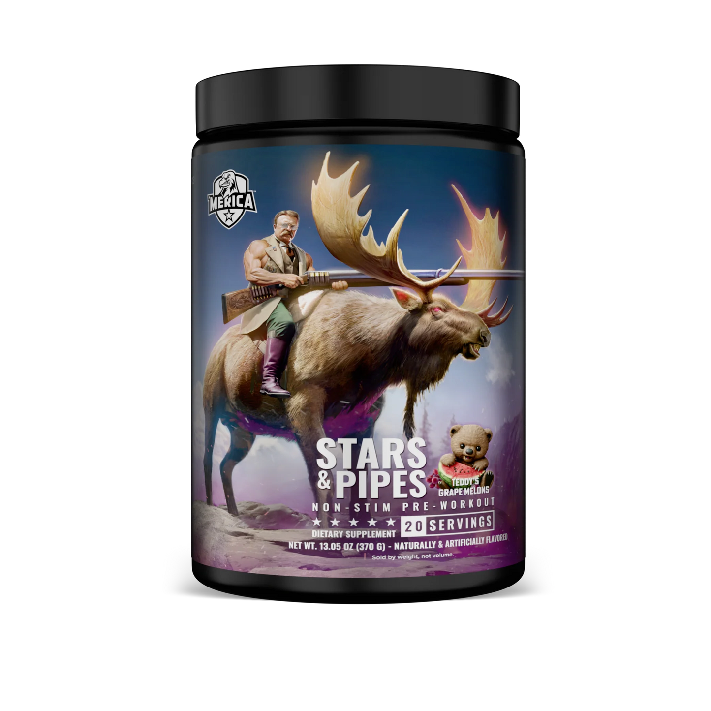 Merica Labz Stars & Pipes Non-Stim Pre Workout Teddy's Grape Melons