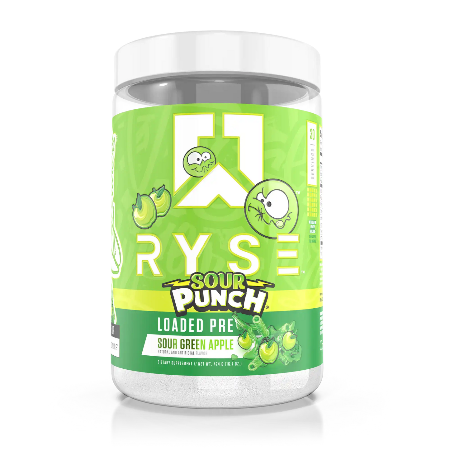Ryse Loaded Pre Workout Sour Punch Green Apple