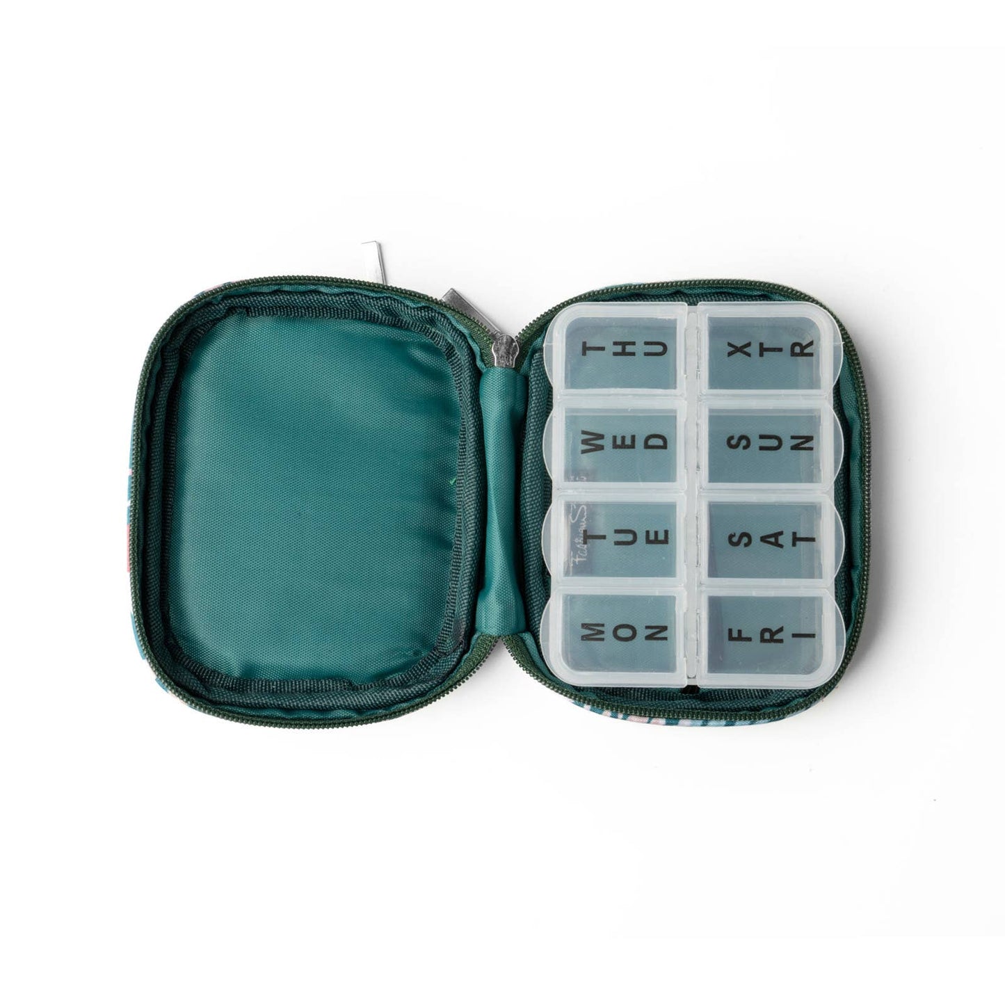 Wellness Keeper Zippered Pill & Vitamin Case Open Stock: Bayou