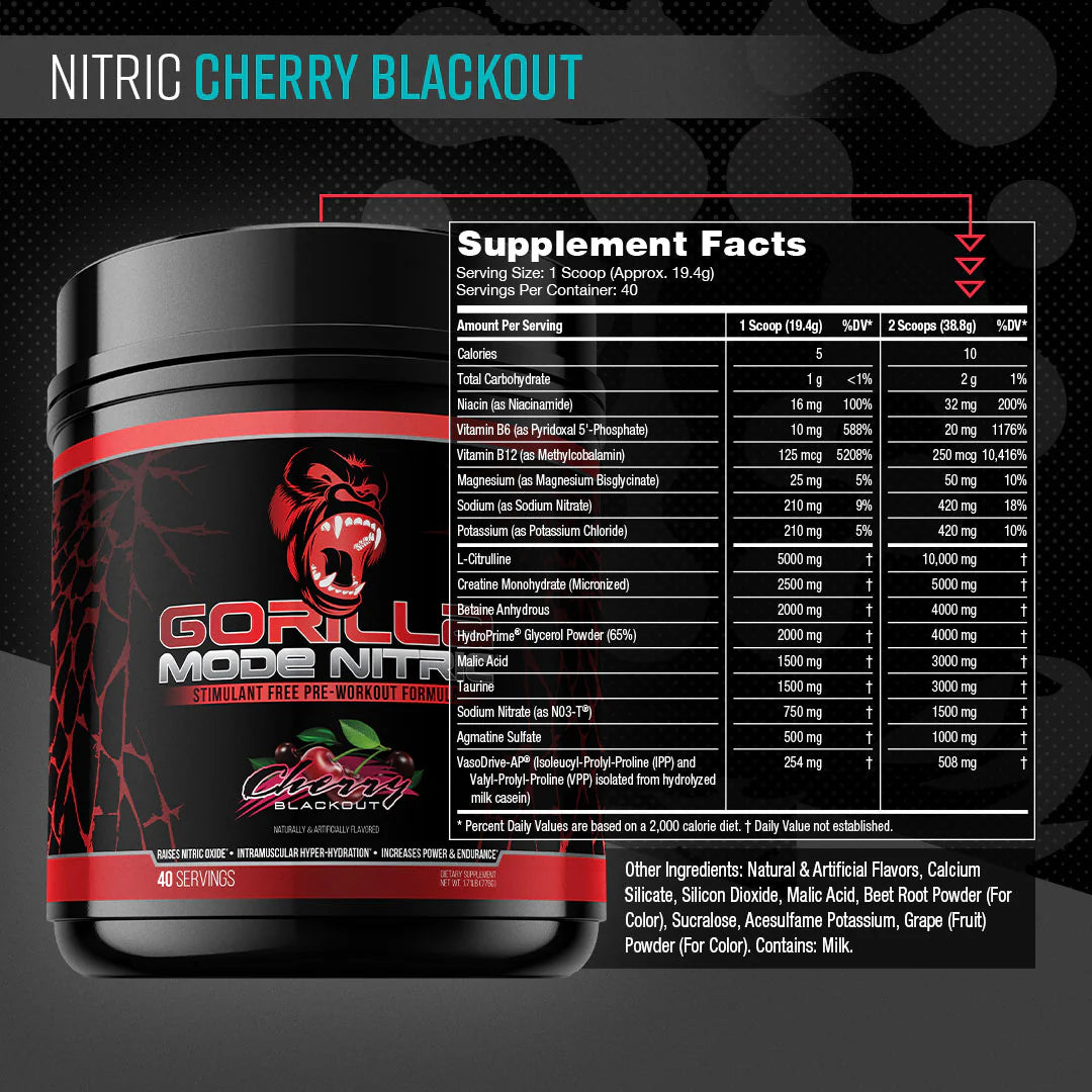 Gorilla Mode Nitric Cherry Blackout