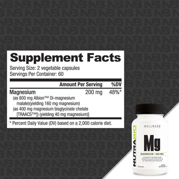 Nutrabio Magnesium 200mg 120ct