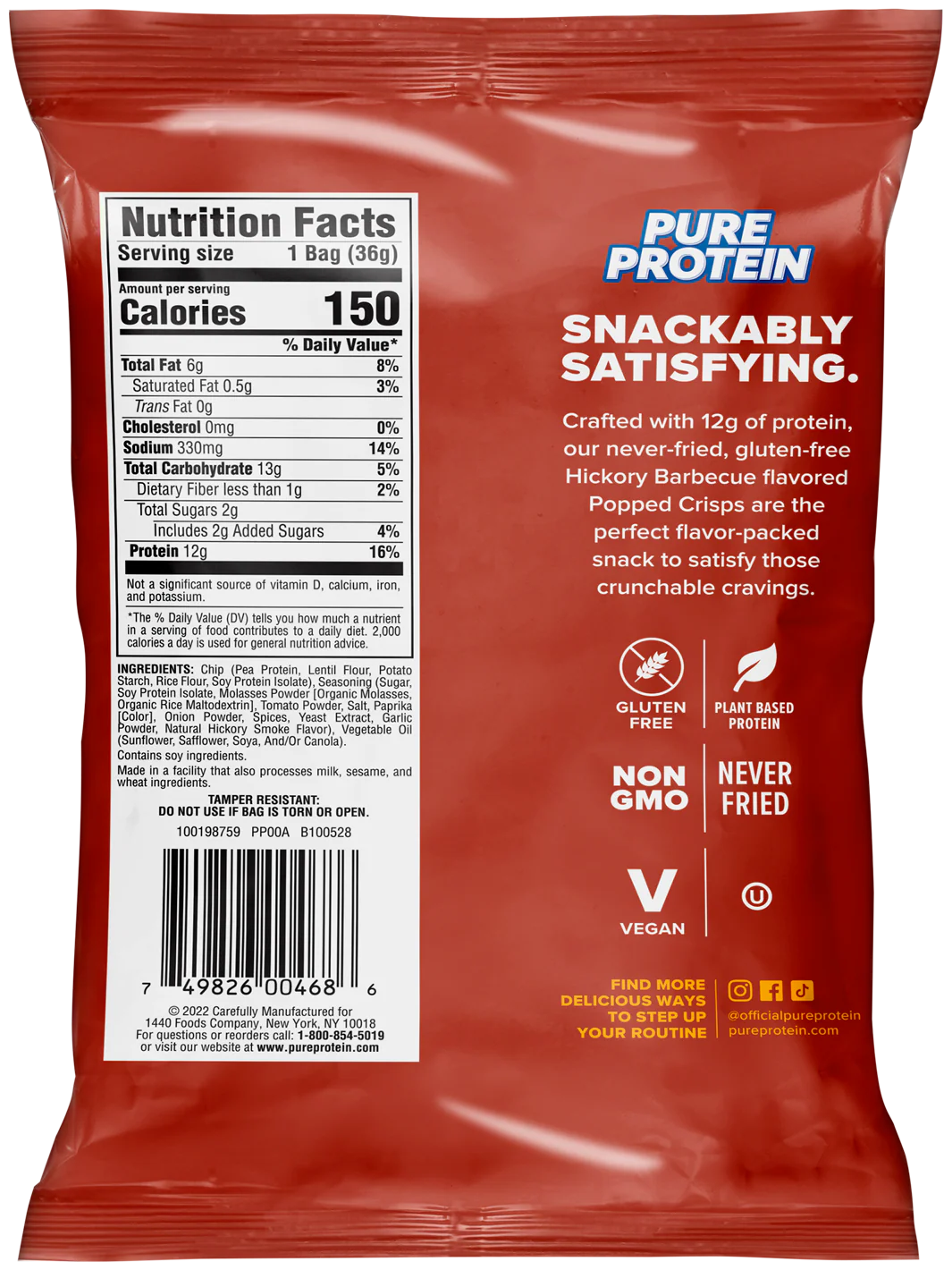 Pure Protein Hickory Barbecue Popped Crisps
