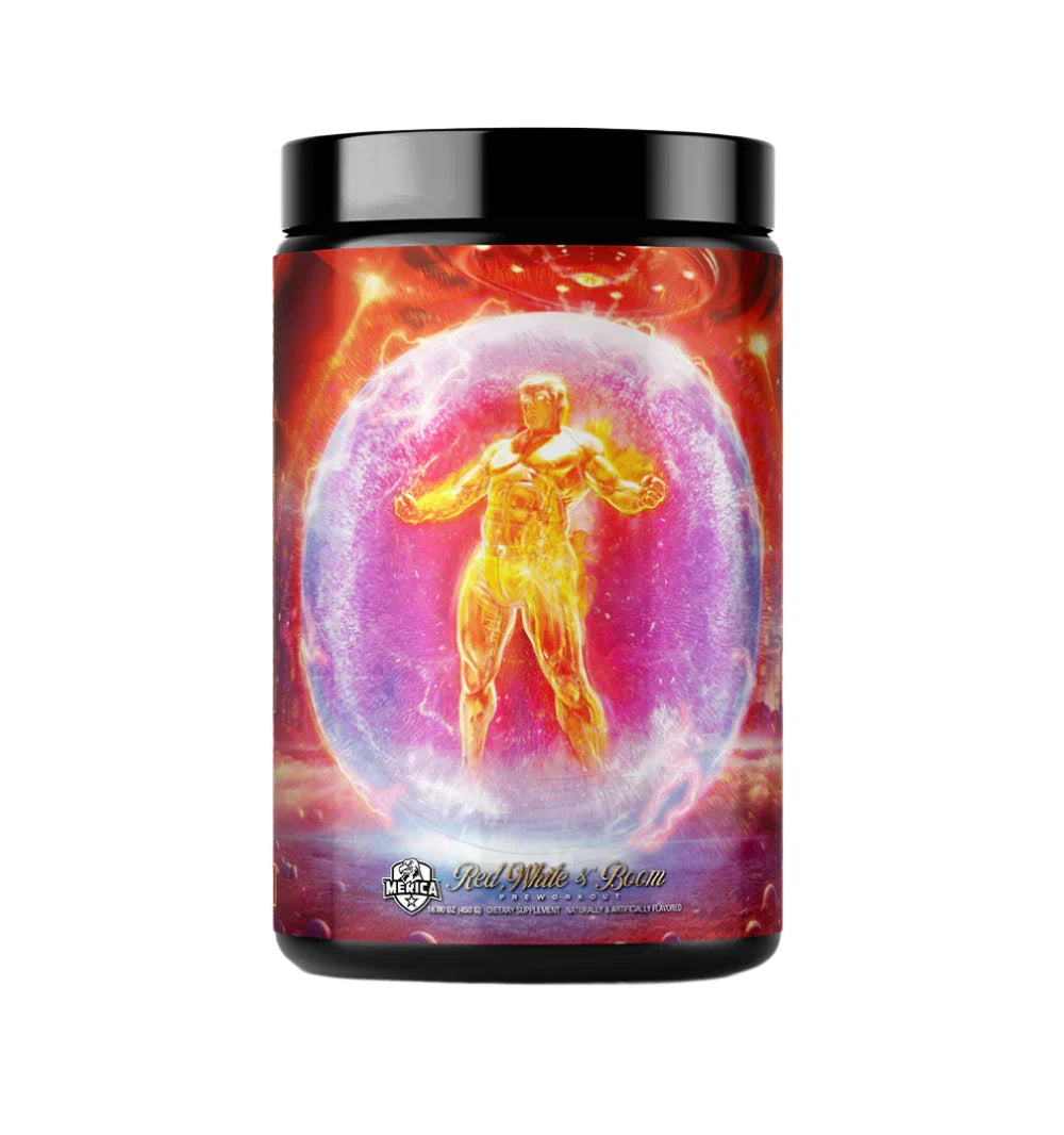 Merica Labz Pre Workout Red White & Boom Orange Man Bad