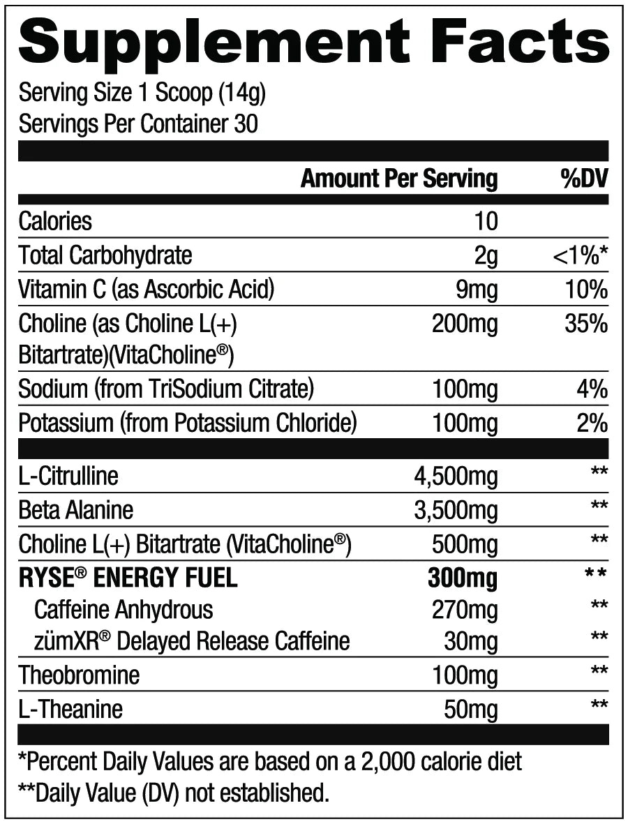 Ryse Loaded Pre Workout Tigers Blood