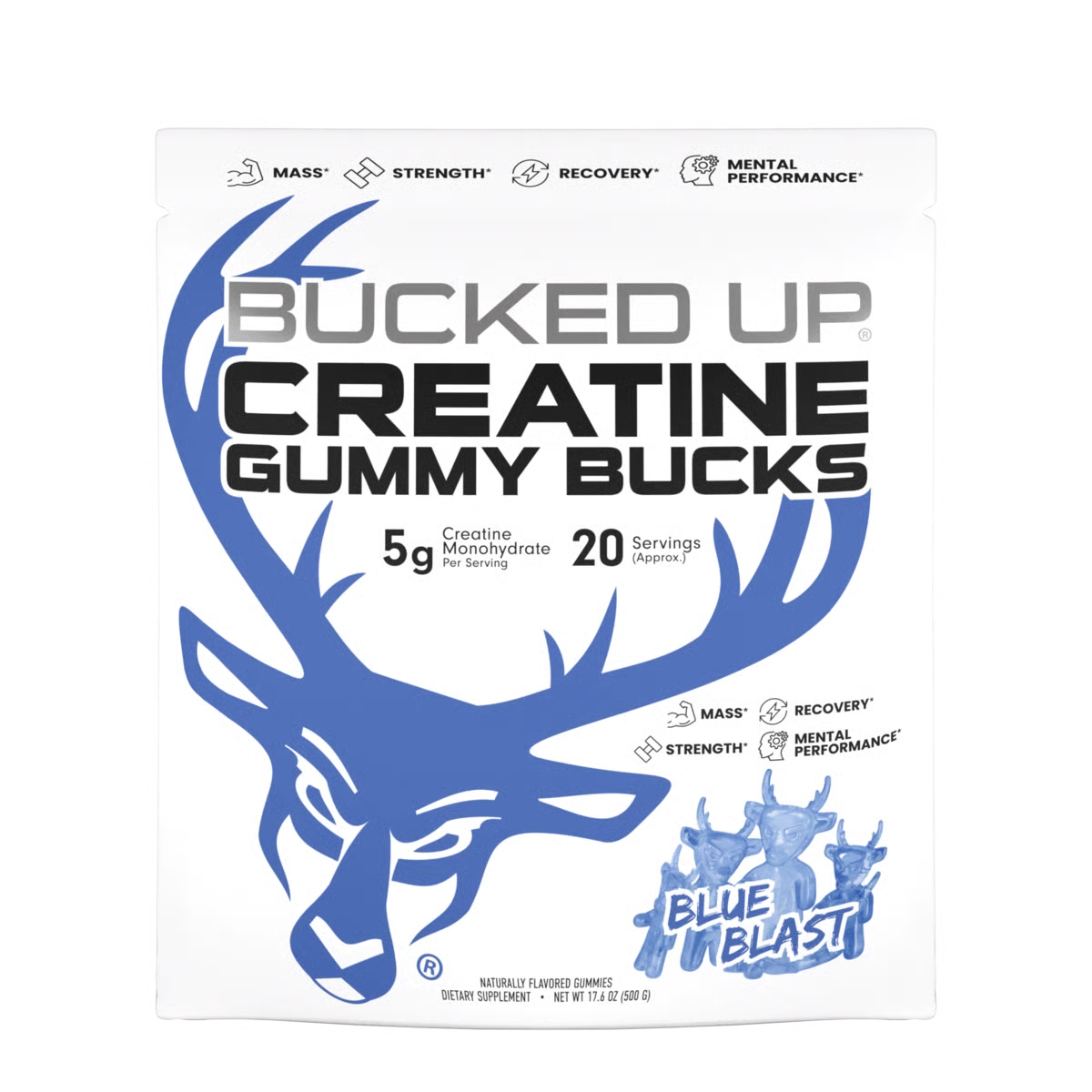 Bucked Up Creatine Gummy Blue Blast
