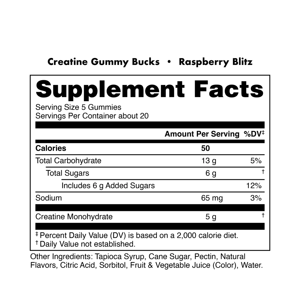Bucked Up Creatine Gummy Raspberry Blitz