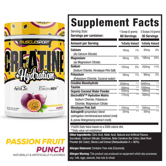 Creatine + Hydration™ 300 Grams: Passion Fruit Punch