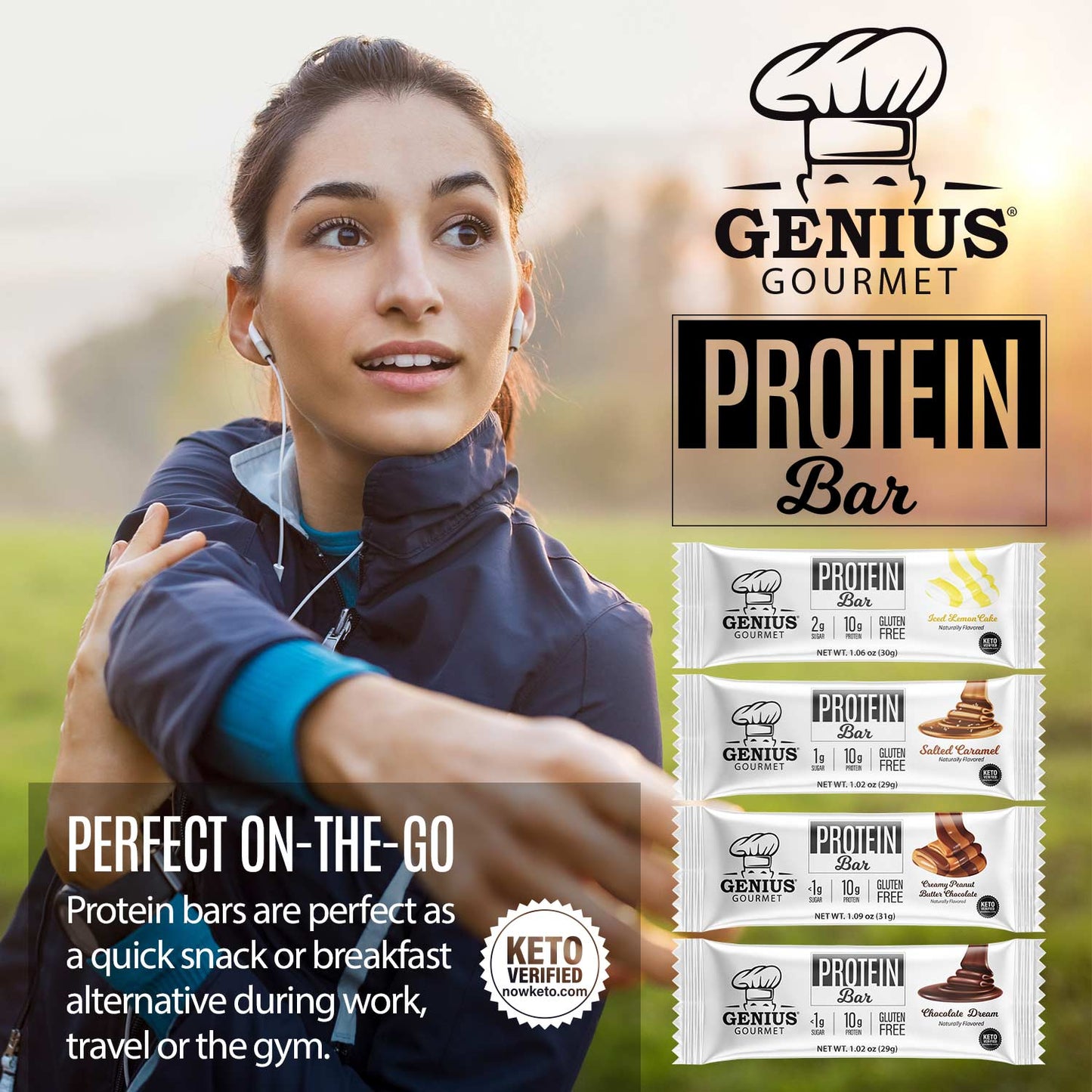 Genius Gourmet Protein Bar - Peanut Butter Chocolate