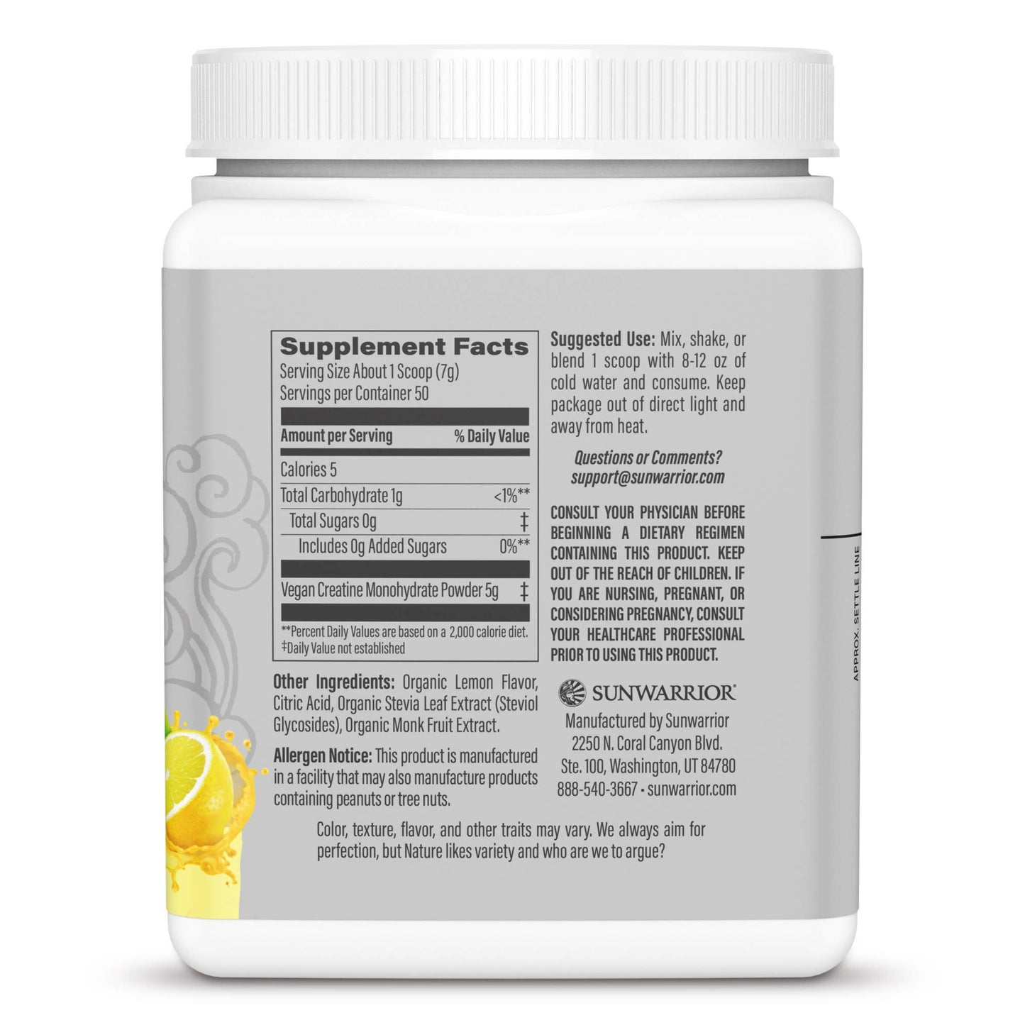 Lemonade Active Creatine Drink Powder- Vegan, Soy-Free