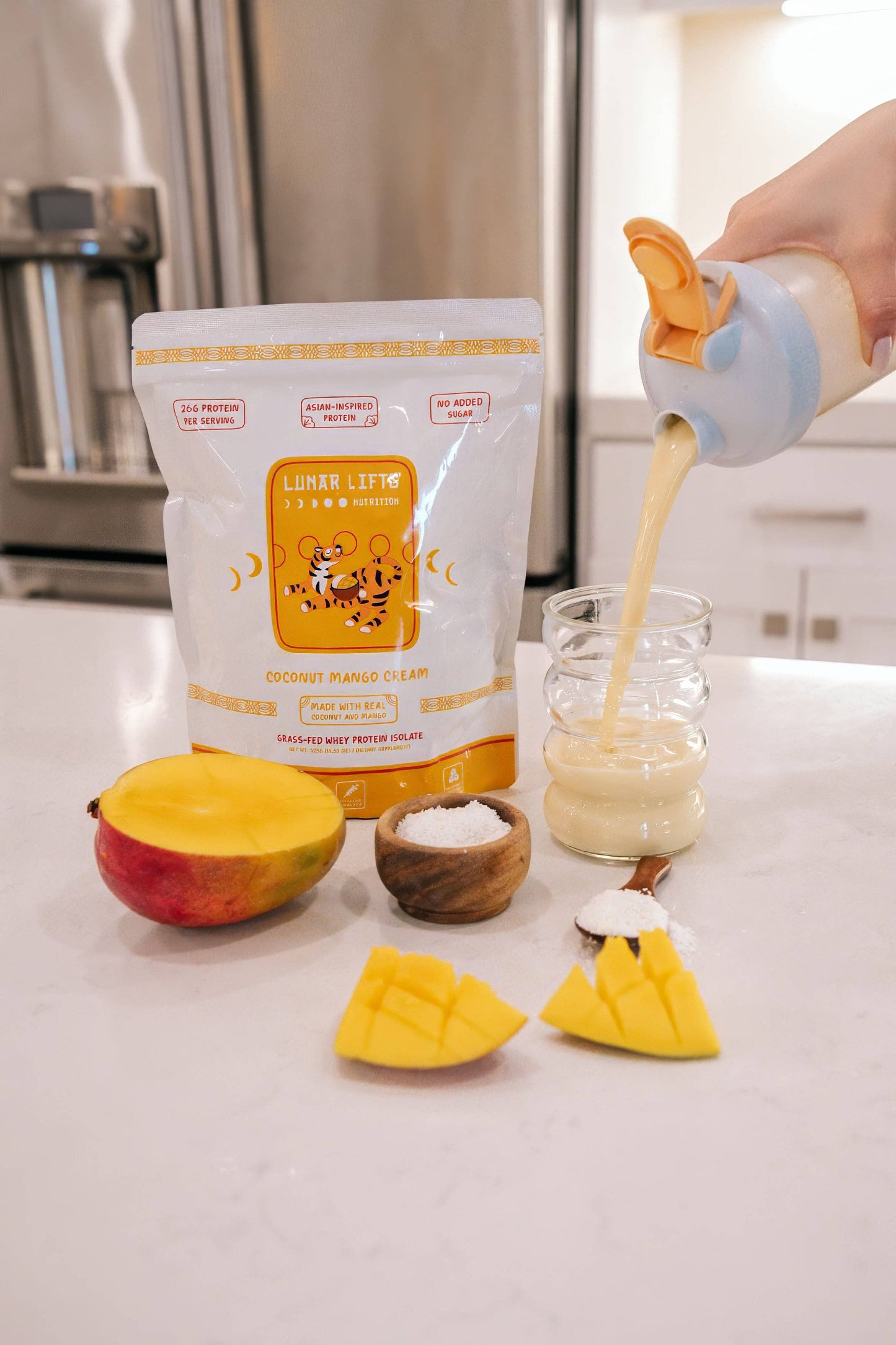 Coconut Mango Cream - Grass-fed Whey Isolate Boba Tea Protein Powder