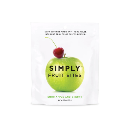 Simply Fruit Bites - Sour Apple & Cherry (5.3 oz Bags)