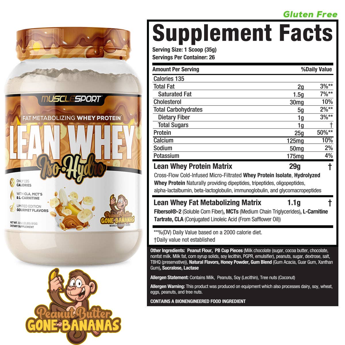 Lean Whey® Iso Hydro Gourmet Protein 2lb - Limited Edition: Monster Cookie