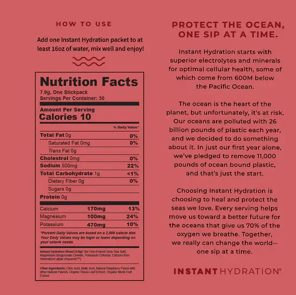 Premium Electrolyte Drink Mix: Raspberry