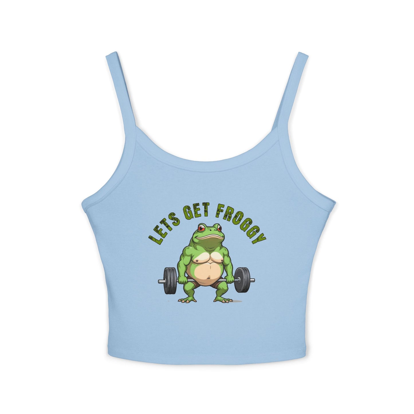 Let's Get Froggy Tank Top — Cute Weightlifting Frog Women’s Crop Tank