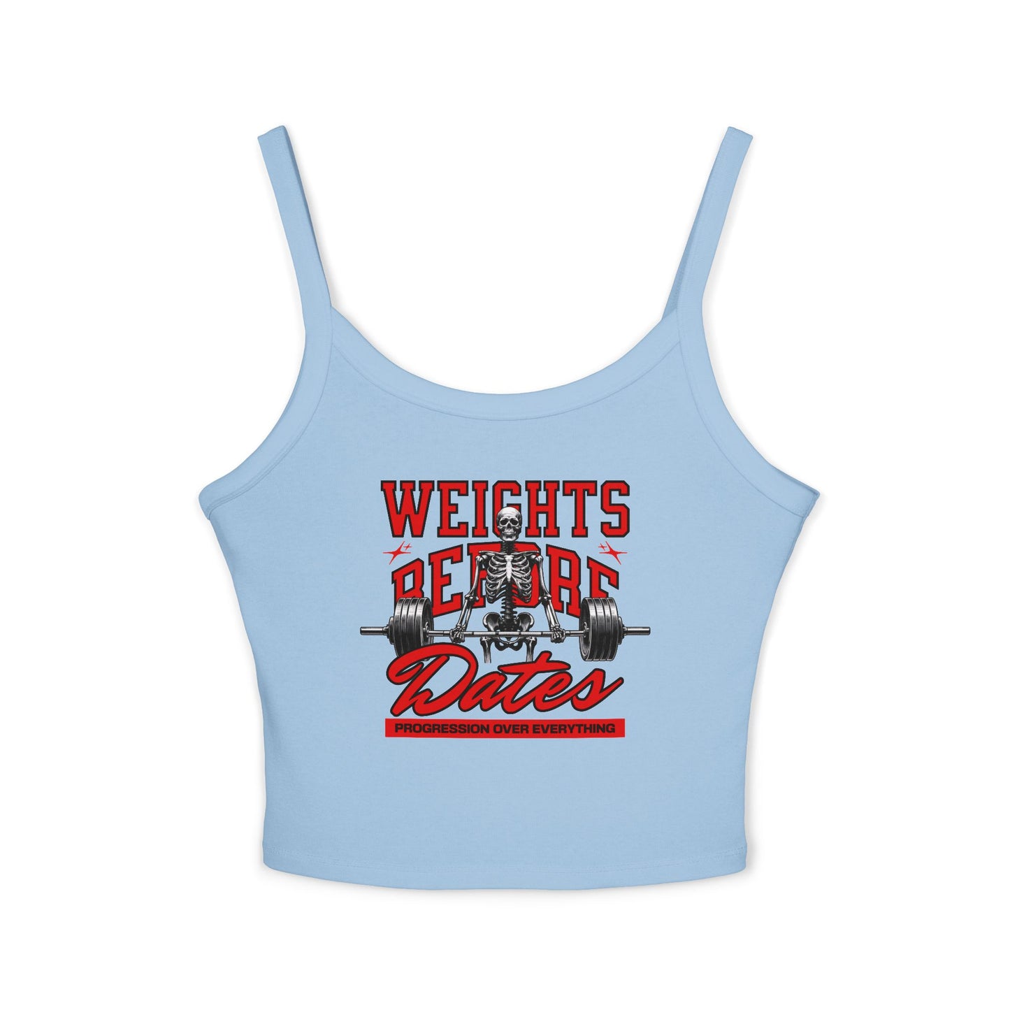 Weights Before Dates Tank Top — Women's Fitness Spaghetti Strap Tank
