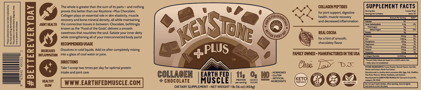 Earth Fed Keystone Plus Chocolate Collagen