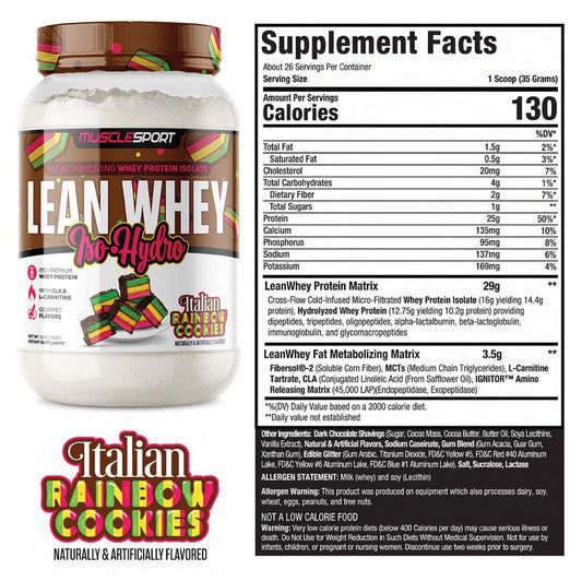 Lean Whey™ 2lb Premium Whey Protein Isolate: Italian Rainbow Cookie - Limited Edition