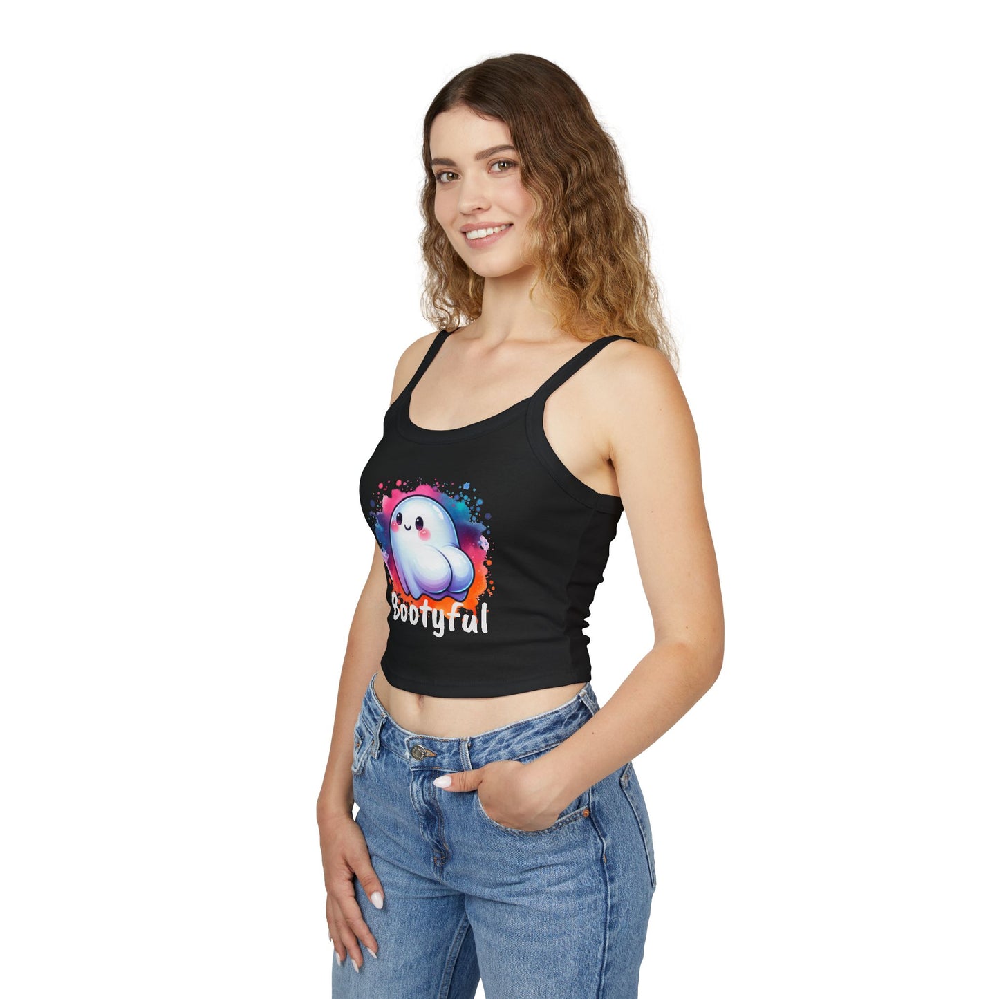 Cute Ghost 'Bootyful' Crop Tank Top — Playful Halloween