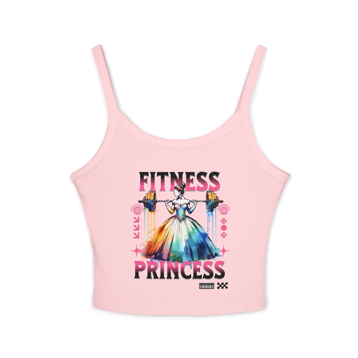 Fitness Princess Spaghetti Strap Tank — Cute Gym Crop Top for Women