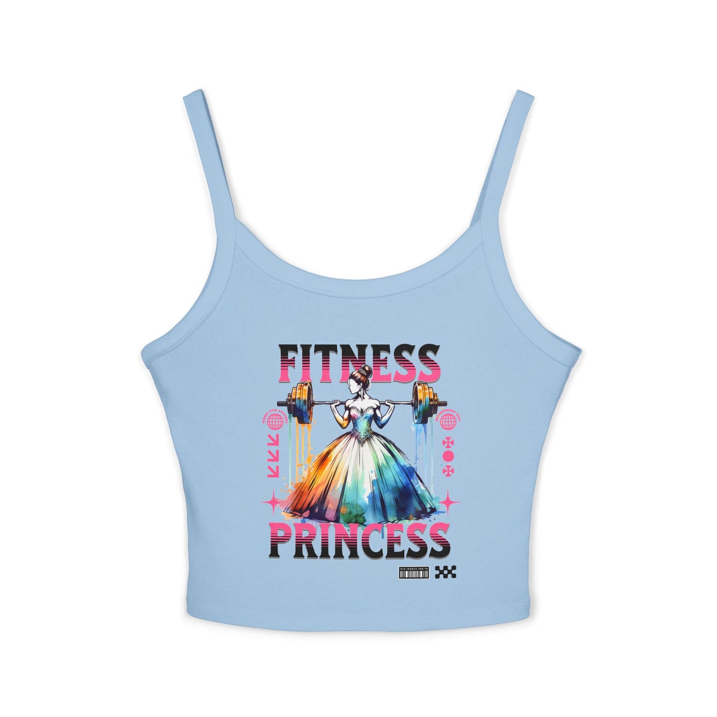 Fitness Princess Spaghetti Strap Tank — Cute Gym Crop Top for Women