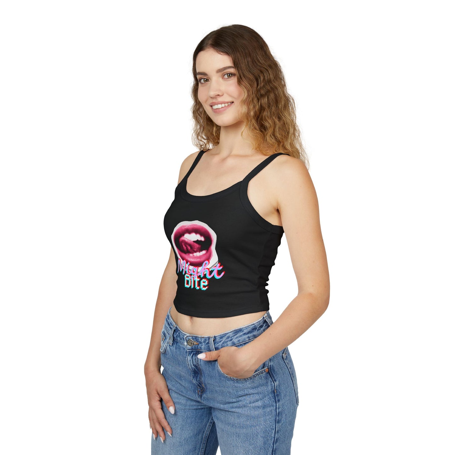Might Bite Workout Tank — Women's Spaghetti Strap Gym Tank