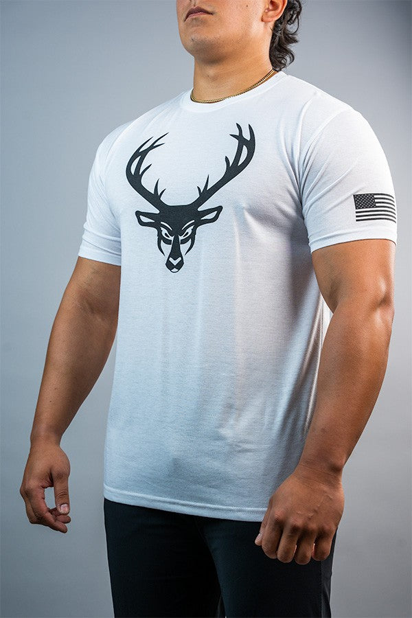 Bucked Up Flag T Shirt White/Black