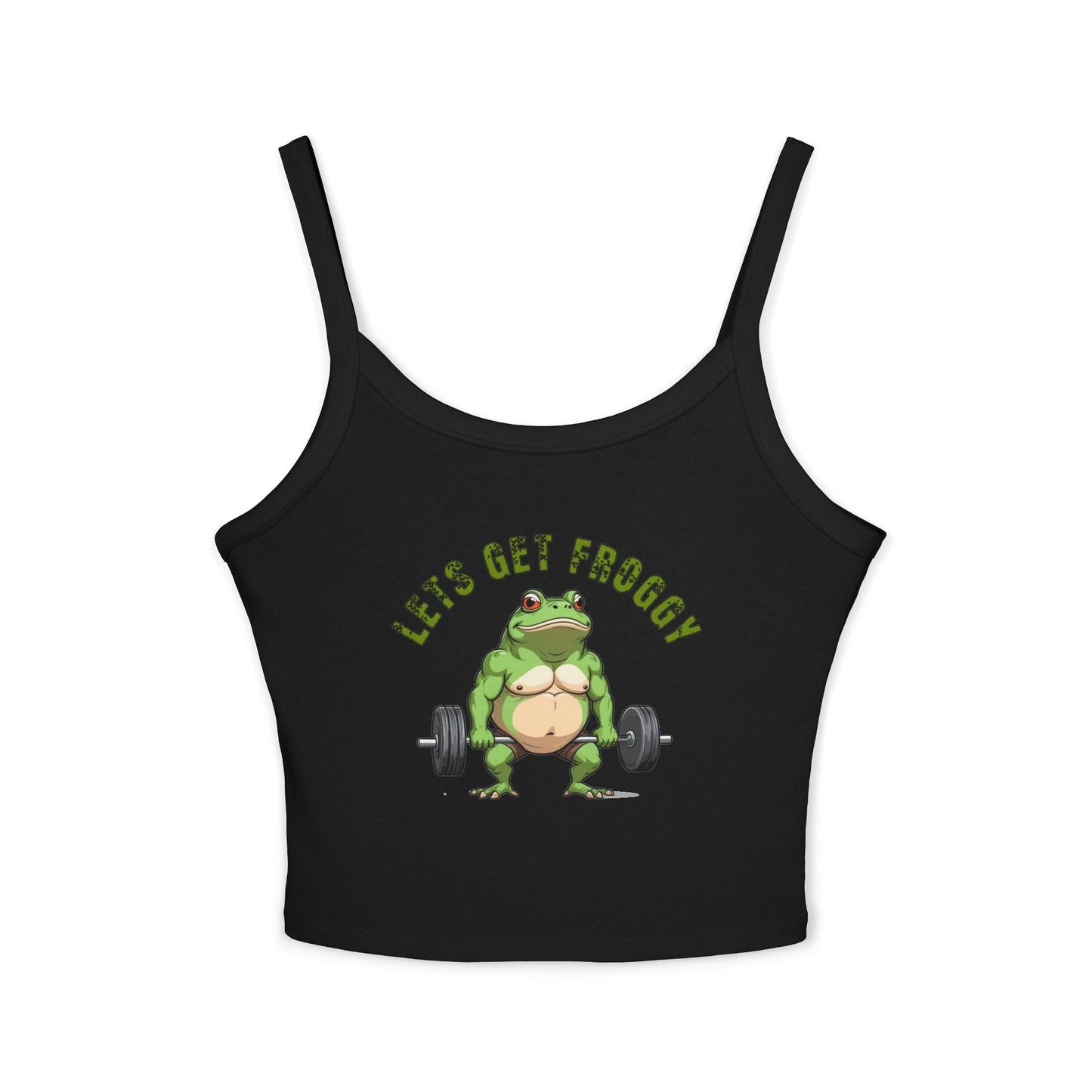 Let's Get Froggy Tank Top — Cute Weightlifting Frog Women’s Crop Tank