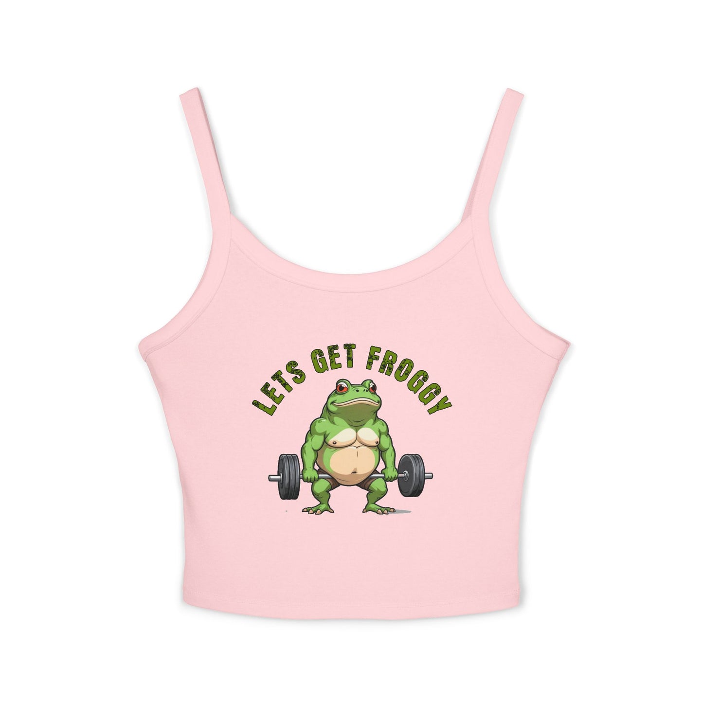 Let's Get Froggy Tank Top — Cute Weightlifting Frog Women’s Crop Tank