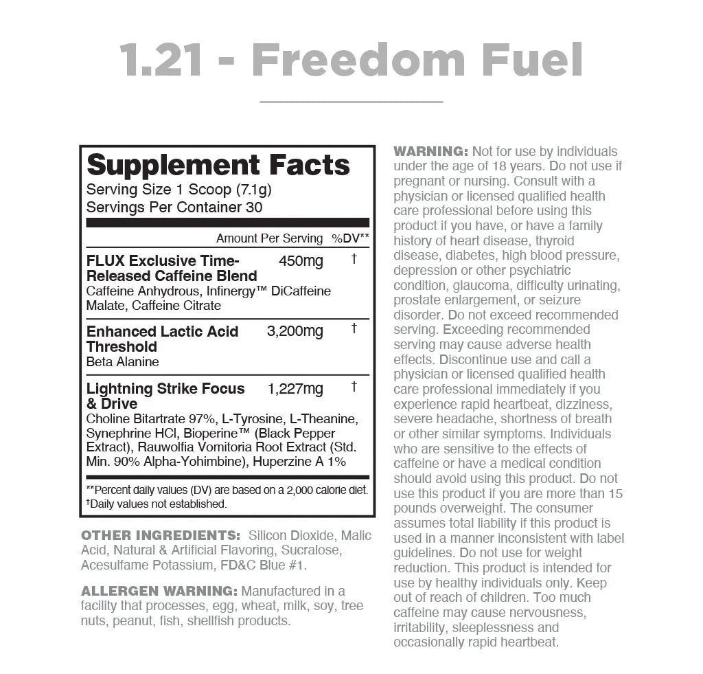 Nutrithority 1.21GW Preworkout Freedom Fuel