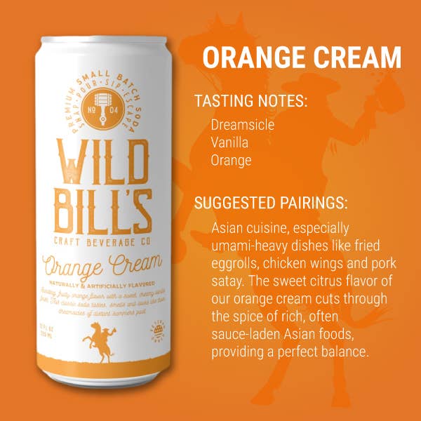 Wild Bill's Orange Cream - Premium Cane Sugar Soda