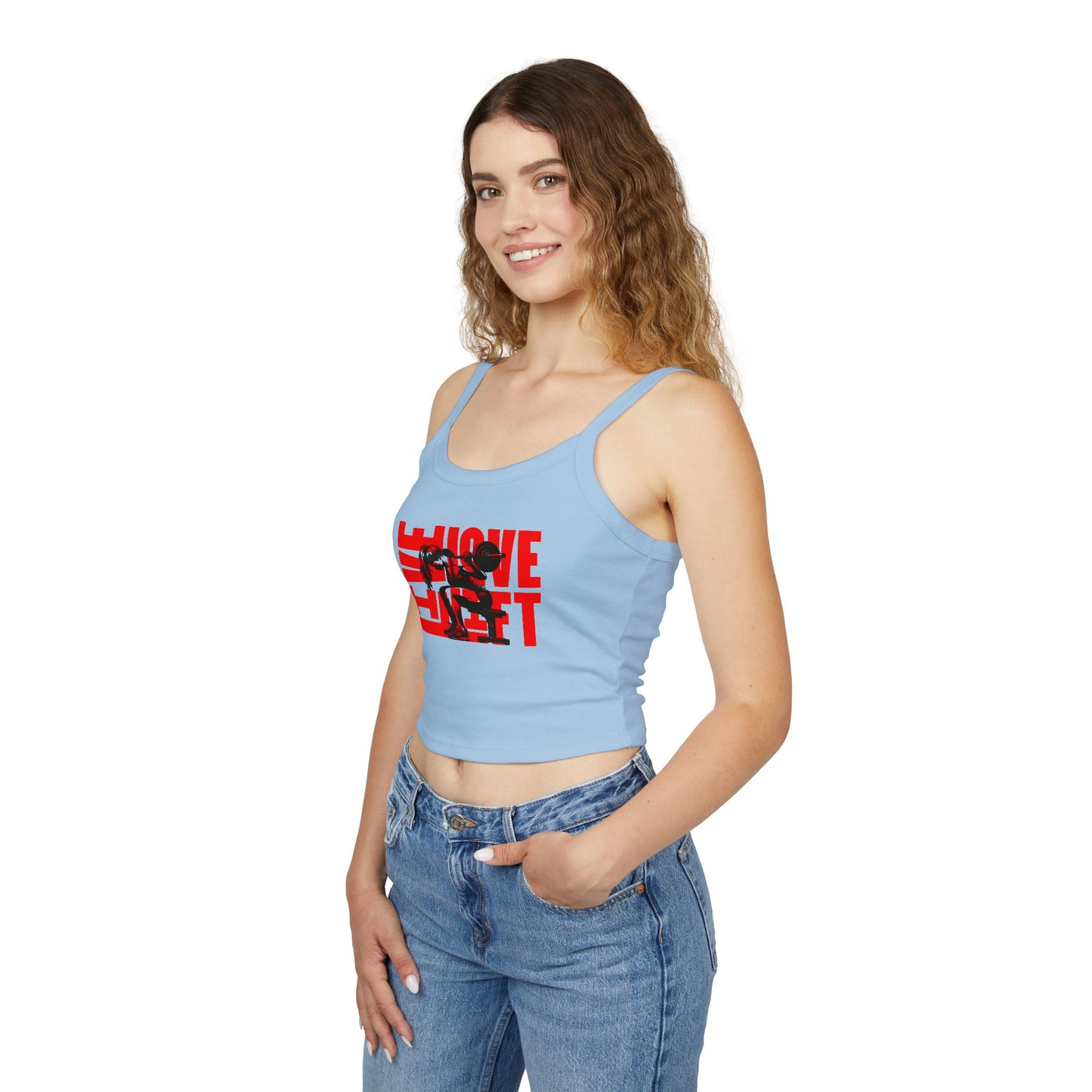 Live Love Lift Workout Tank— Women's Spaghetti Strap Crop