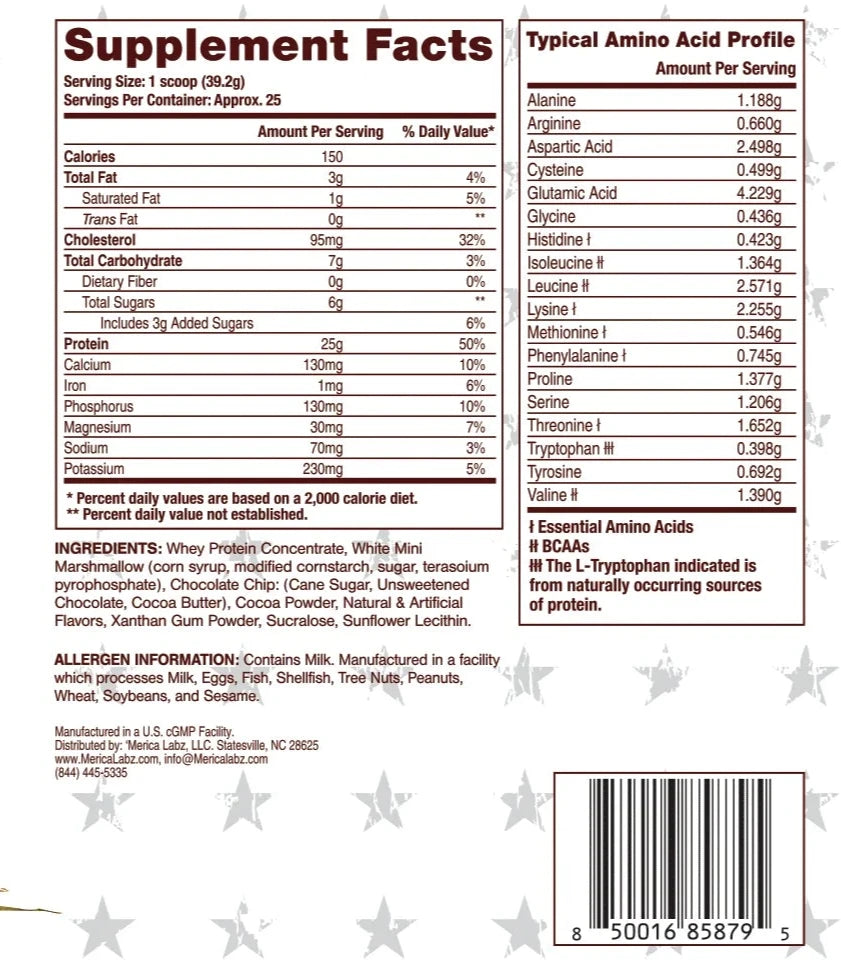 Merica Labz Patriot Whey Yosemite Smores 2lb