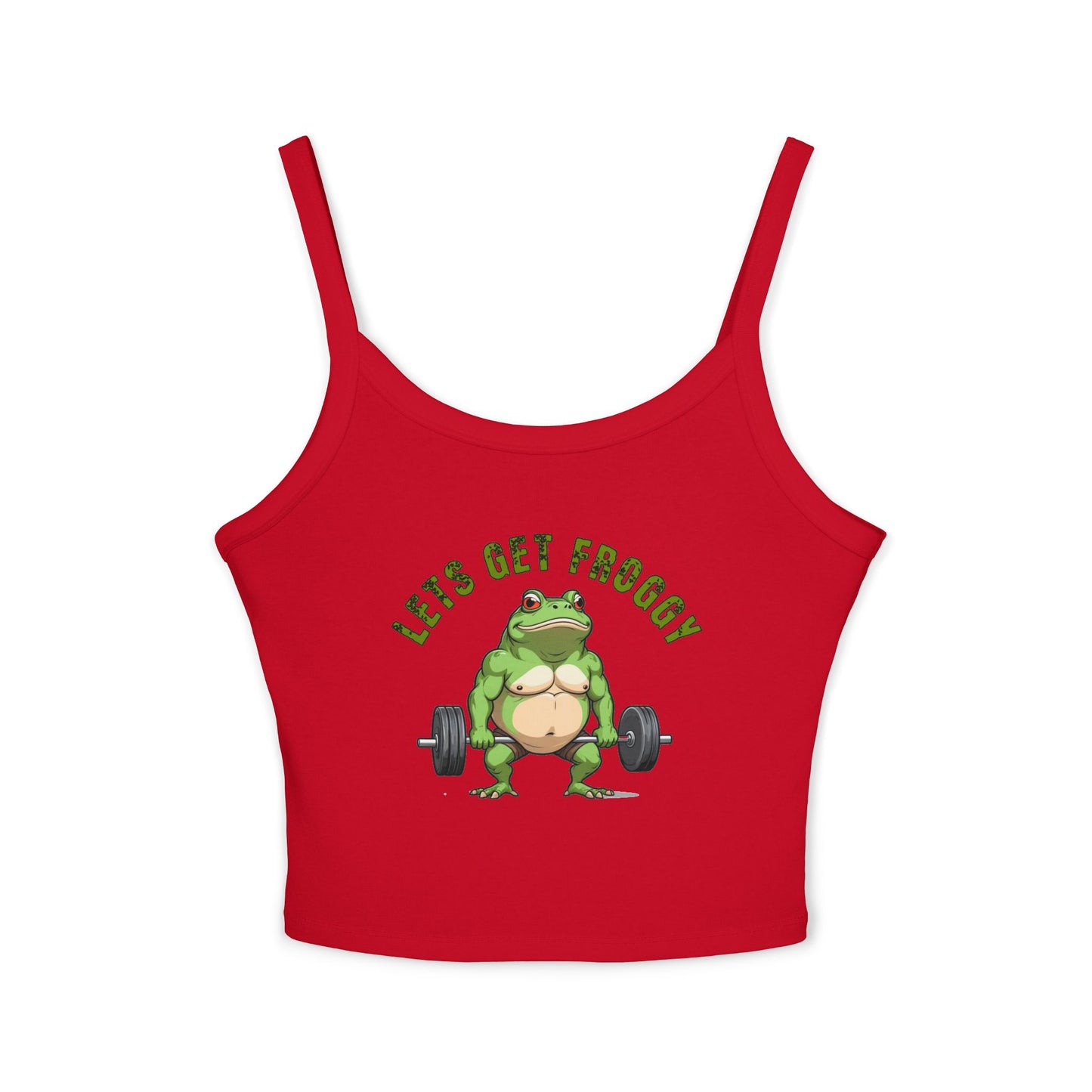 Let's Get Froggy Tank Top — Cute Weightlifting Frog Women’s Crop Tank