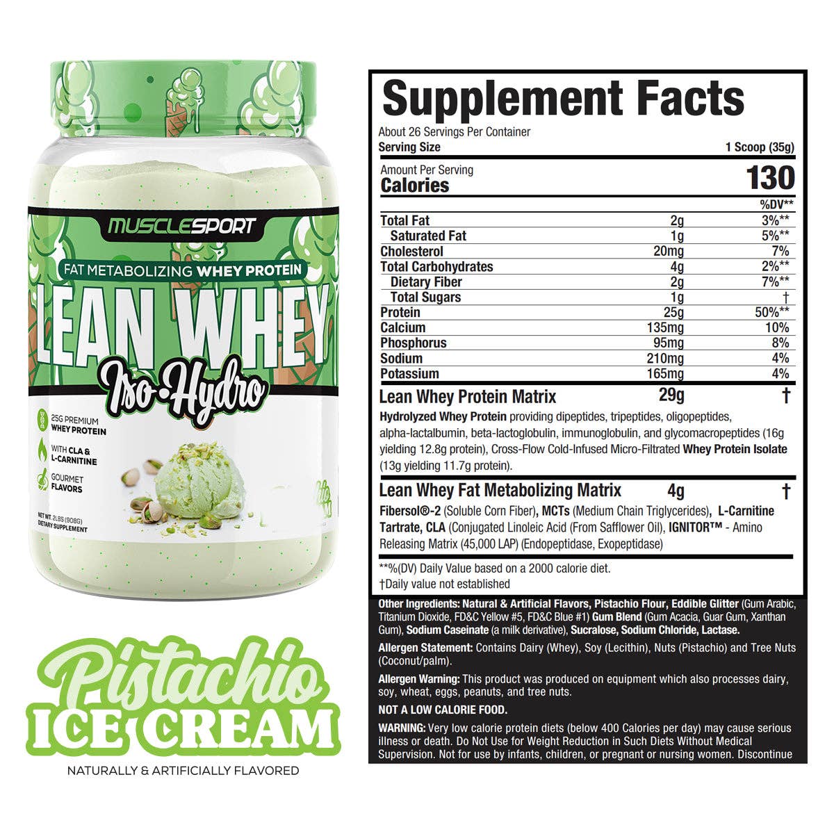 Lean Whey™ 2lb Premium Whey Protein Isolate: Carrot Cake