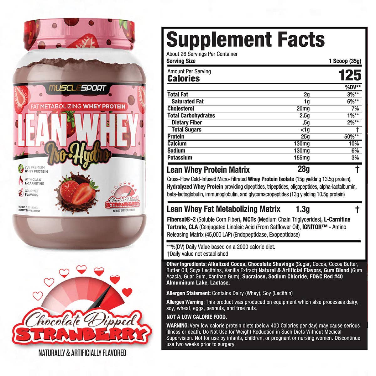 Lean Whey™ 2lb Premium Whey Protein Isolate: Carrot Cake