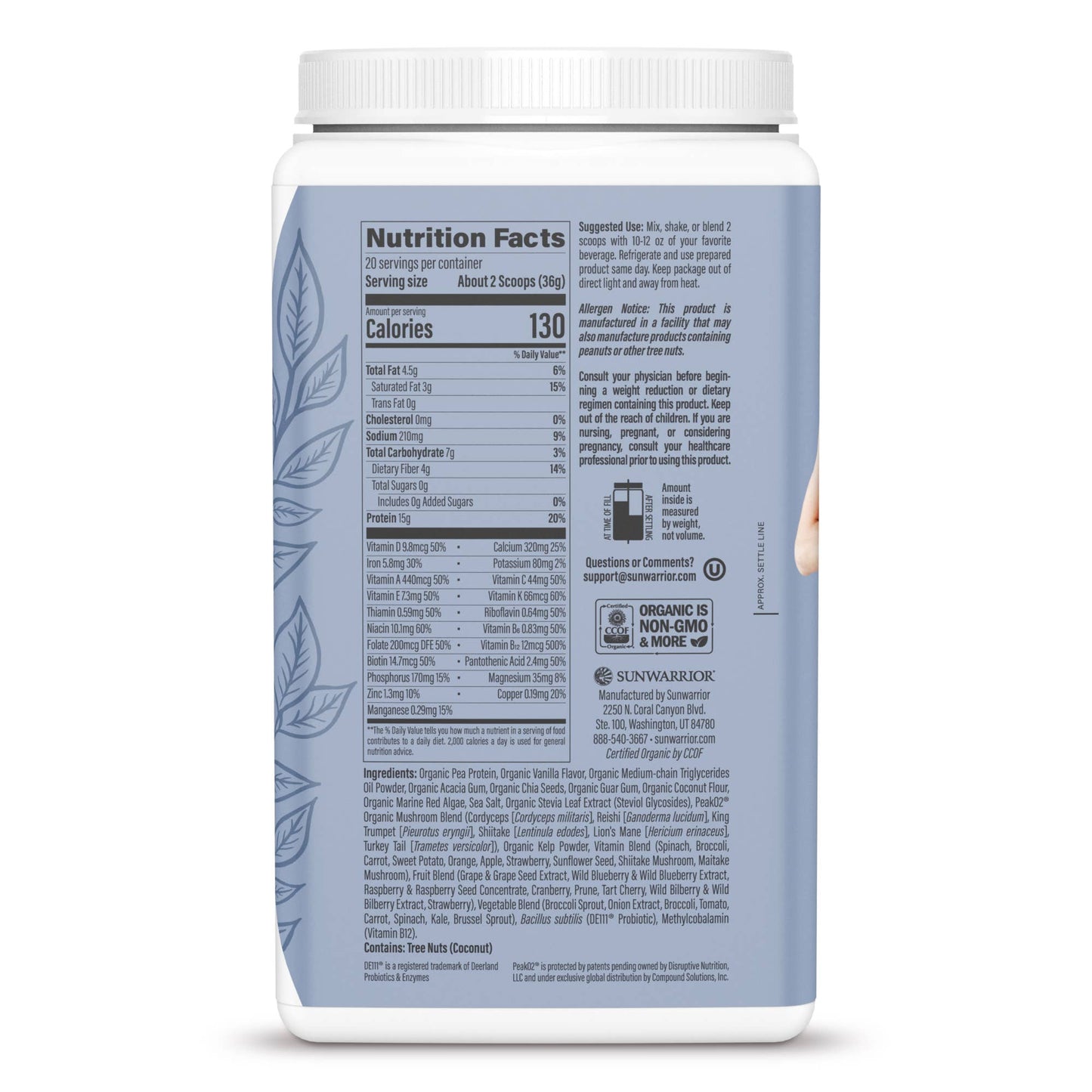 Sunwarrior Vanilla Superfood Lean Meal Replacement Powder