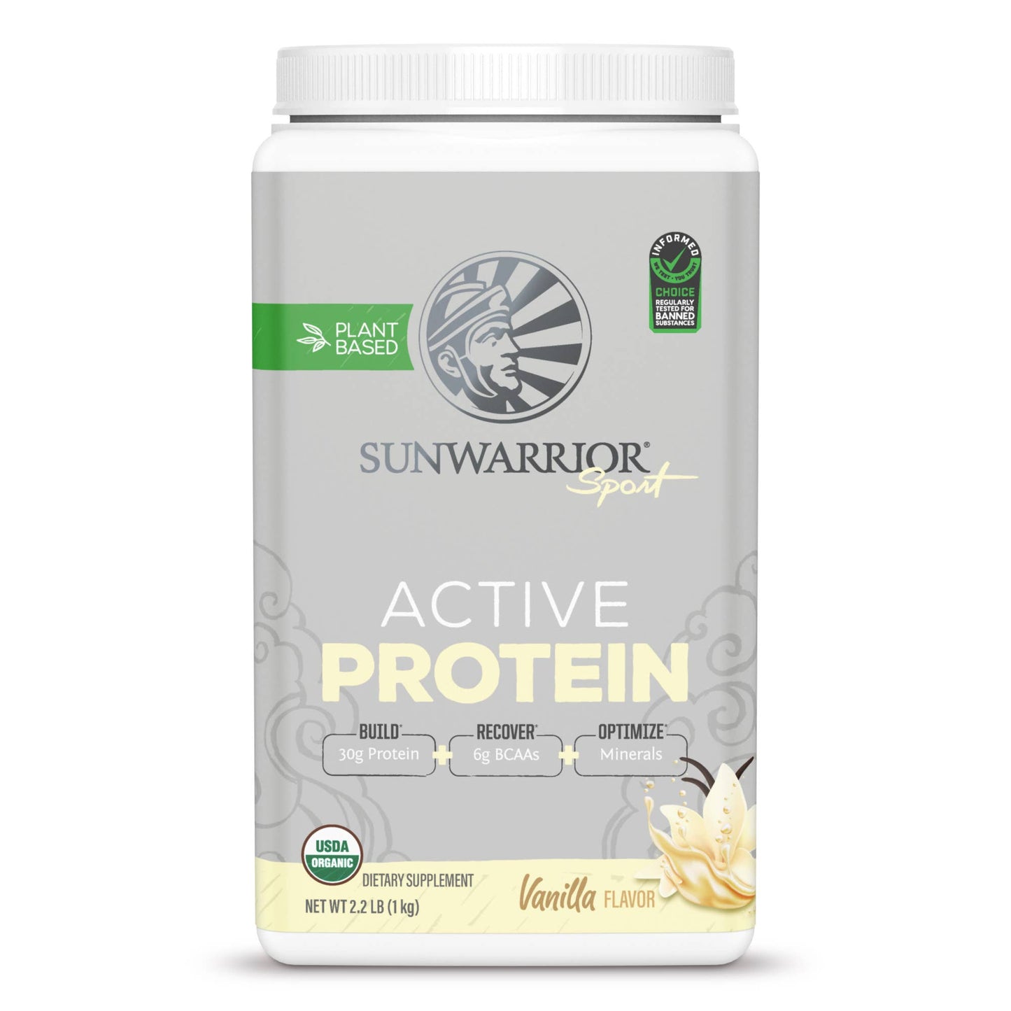 Sunwarrior Vanilla Active Whey Protein - Plant-Based, Gluten-Free