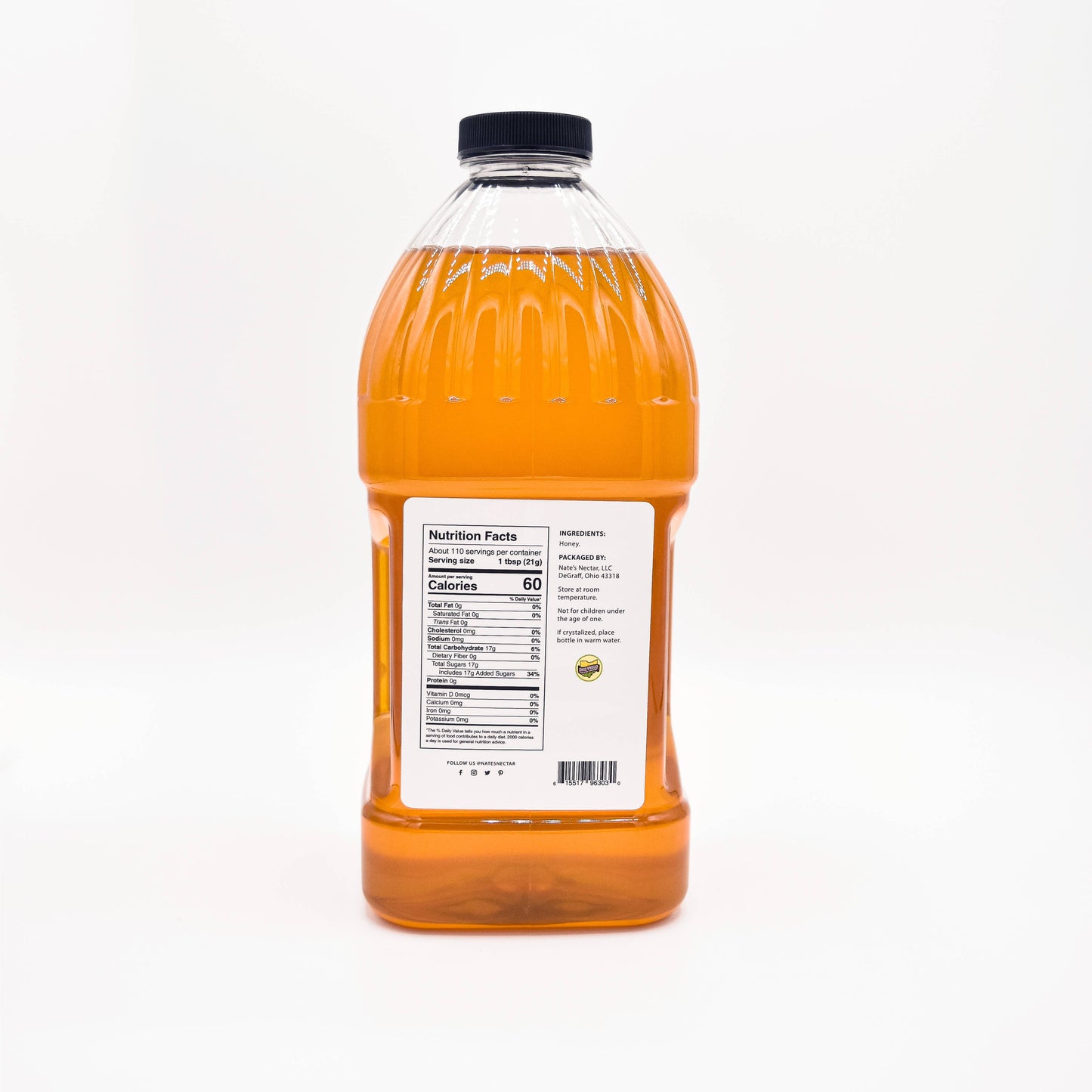 Natural Raw Honey, 5lb Jug