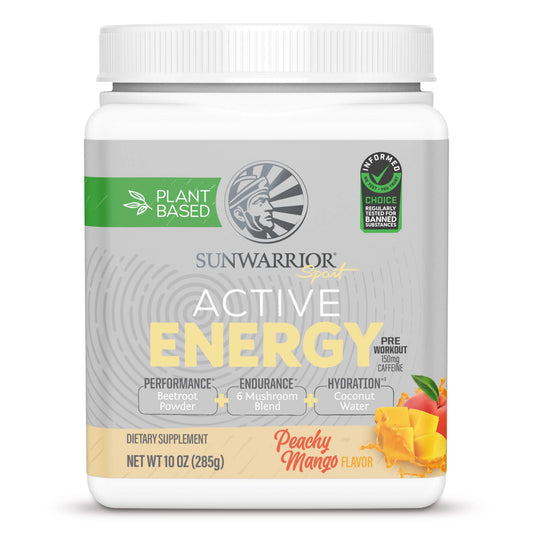 Sunwarrior Peachy Mango Active Energy Pre-Workout Powder - Hydrating