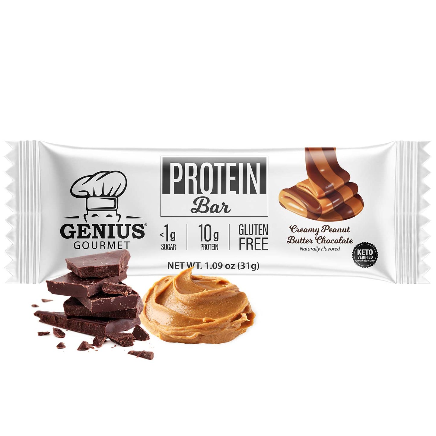 Genius Gourmet Protein Bar - Peanut Butter Chocolate