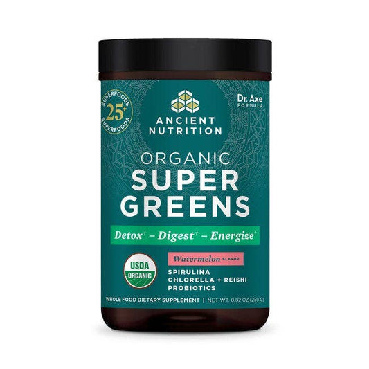 Organic Super Greens - Watermelon - 25 Serving: Black