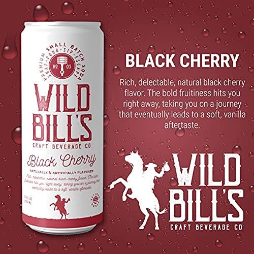 Wild Bill's Black Cherry - Premium Cane Sugar Soda