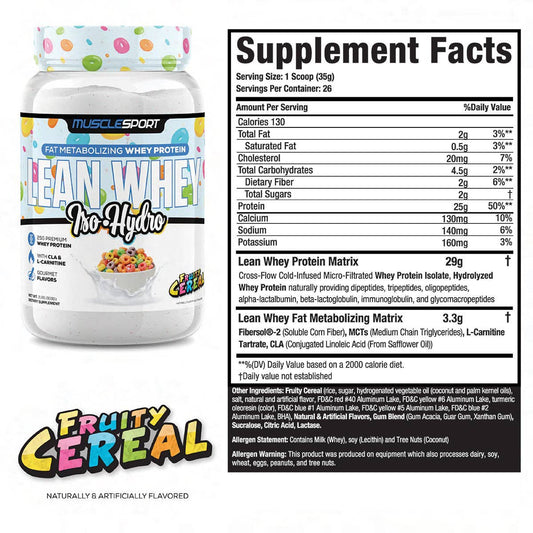 Lean Whey™ 2lb Premium Whey Protein Isolate: Fruity Cereal - Seasonal Edition