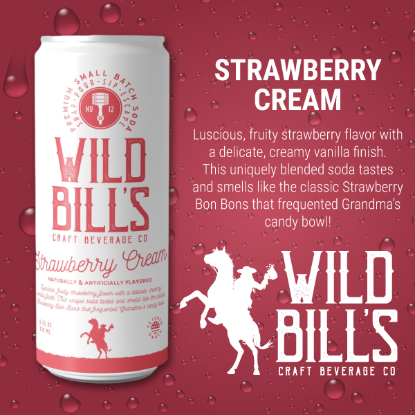 Wild Bill's Strawberry Cream  - Premium Cane Sugar Soda